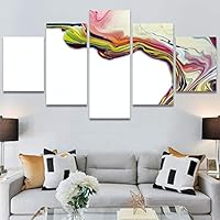 SIGNWIN 5 Panel Canvas Wall Art Abstract Closeup Digital Art Modern Artwork for Home Decorations Ready to Hang - 60