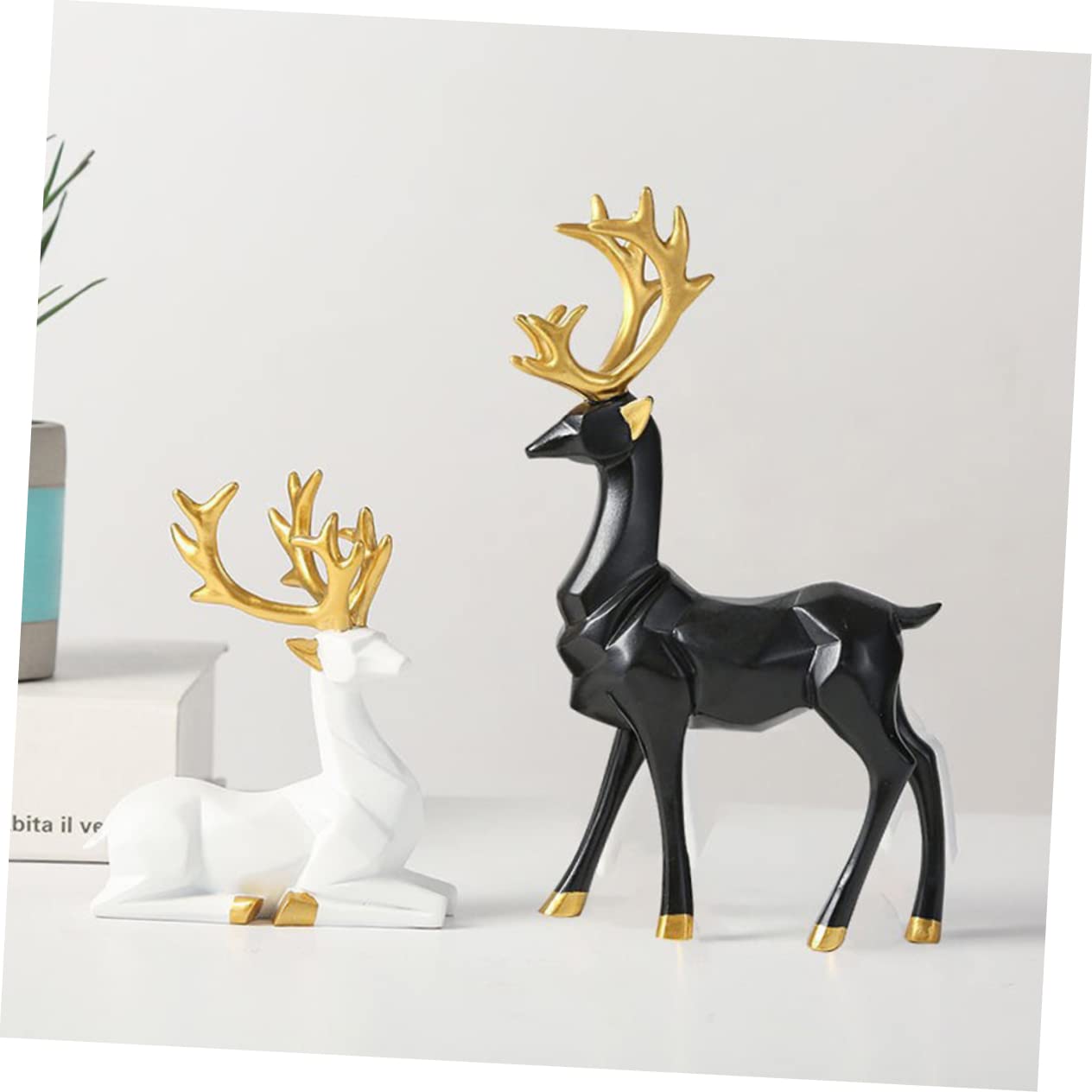 Toyvian 4stücke Moderne Rentier Deko Figuren Papercraft Weihnachtsdekoration Für Wohnzimmer Und Schreibtisch Elegante Tischdeko Für Stilvolle Innengestaltung