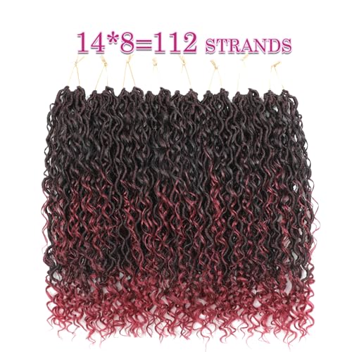 Image of 8 Packs Curly Faux Locs Crochet Hair 22 Inch Goddess Locs Crochet Hair