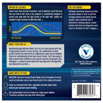 Bodytech Whey Tech Pro 24 Protein Powder - Protein Enzyme Blend With Bcaa's To Fuel Muscle Growth & Recovery, Ideal For Post-Workout Muscle Building - Birthday Cake (2 Pound) #TOP2