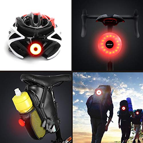 RajoNN Feu arrière de vélo Mini LED Feu arrière de vélo Rechargeable par USB Feux arrière de vélo étanche Avertissement de sécurité Lumière de vélo Casque Sac à Dos Lampe