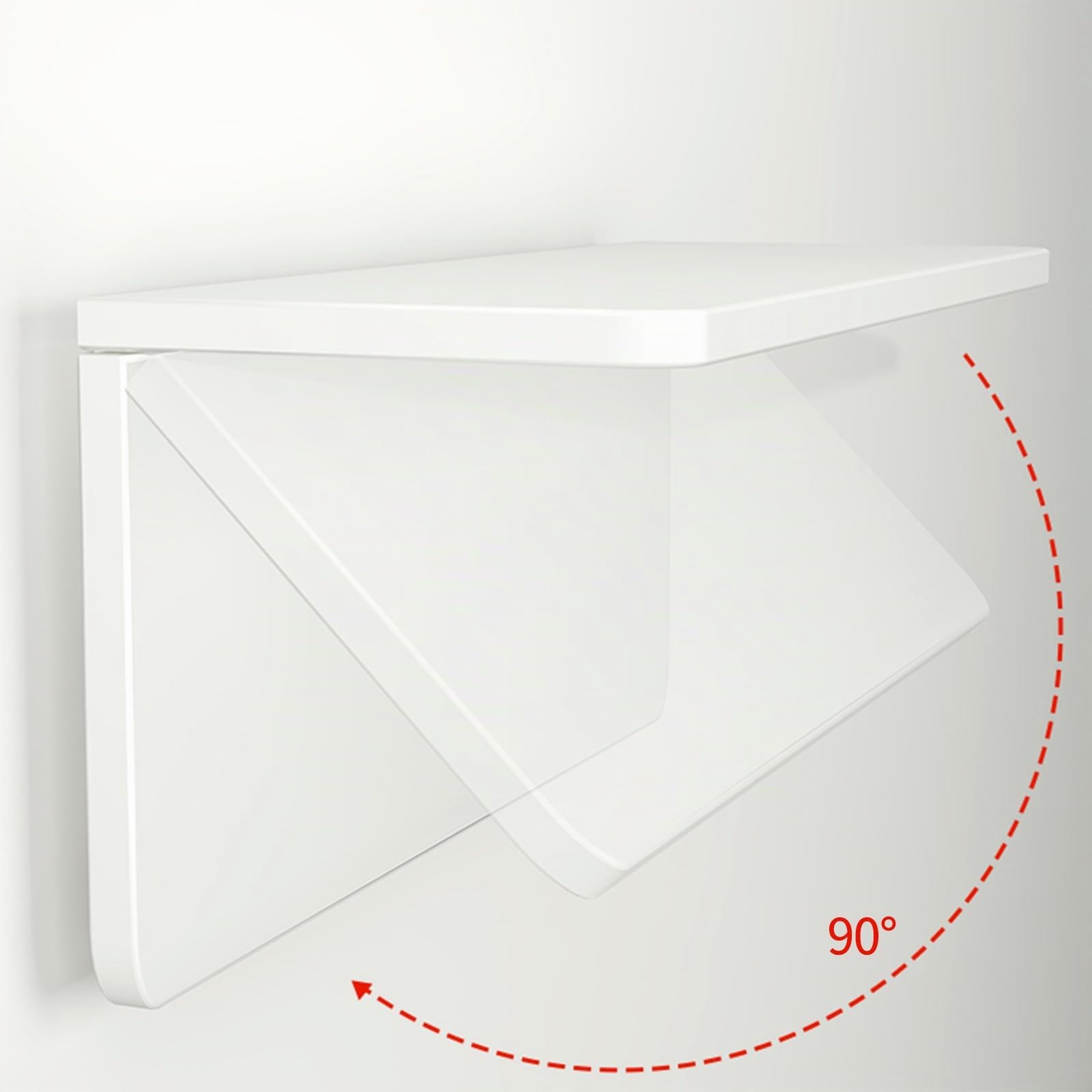 Table Murale Rabattables, Table de Cuisine Pliante, Table de Salle à Manger pour Maison Cuisine, Bureau D'ordinateur Flottant en MDF (80 * 50 * 1.6 cm, Blanc)