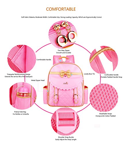 Gazigo Children Princess Waterproof Pu Backpack For Girls Elementary School Girl Bookbags Large #TOP5