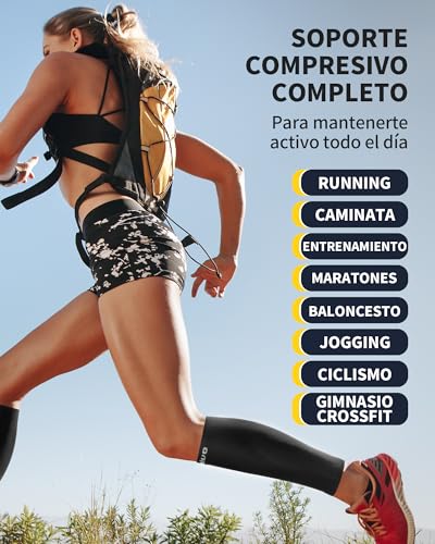CAMBIVO Medias de Compresión Mujer Hombre 2 Pares, Calcetines Compresion, Pantorrilleras Compresion, Calcetines de Compresión, para Deportes, Running, Fútbol, Ciclismo, Varices, Circulacion Piernas - imagen 4