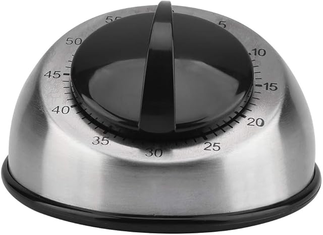 Wind Up Kitchen Timer, 60 Minutes Stainless Steel Kitchen Timer Mechanical Wind-Up Timer Time Reminder for Cooking Baking
