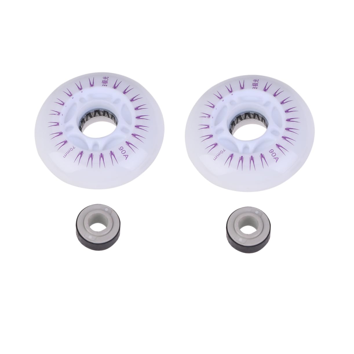 Yardwe 2 Pcs Roller Skates Accessories Inline Wheels Led Wheels for Skates Pu Wheels Color Changable Wheels for Skating Glow Accessories Led Roller Wheels Roller Skating Flash Wheel