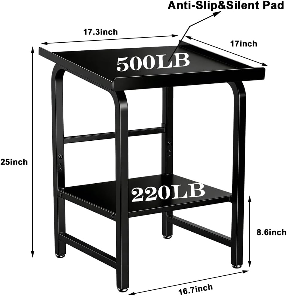 Heavy Duty Dumbbell Rack Weight Stand, 500LBS Heavy Duty Solid 2-Tier Kettlebell Storage Organizer, Full Rubber Anti-Slip Mat Space Saving Gym Rack for Home Garage (Rack Only, No Dumbbells)