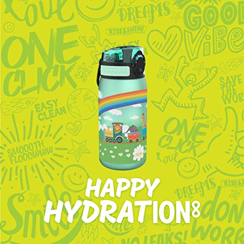 Ion8 Kid's One Touch On-The-Go Printed Water Bottle - Leakproof And Bpa-Free Water Bottle - Fits Car Cup Holders And Kid's Backpacks 12 Oz / 350 Ml - Trains #TOP6