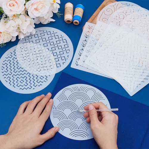 Pochoirs Sashiko anti-erreur pour tracer facilement vos motifs de broderie japonaise - 6
