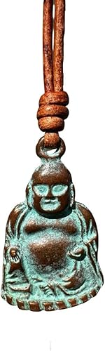 Buddha Necklace - Buddhist, Buddhism Jewelry, Green Patina Pendant, Women Accessories, Men Gift, Antique Believes, Enlightening Charm, Good Luck and