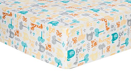 Trend Lab Lullaby Zoo Deluxe Flannel Fitted Crib Sheet