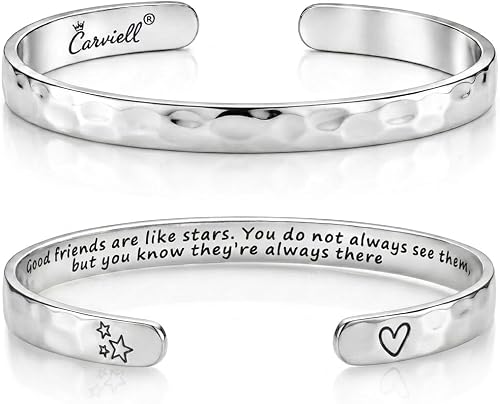 Carviell Engraved Cuff Bracelet - A Meaningful Gift for Best Friends