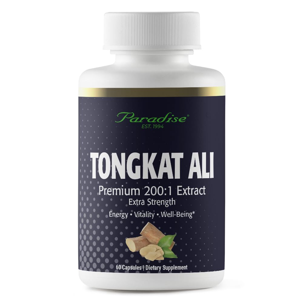 Paradise Herbs & Essentials Tongkat Ali 200:1 Extract, 60 Capsules 60 Count (Pack of 1)