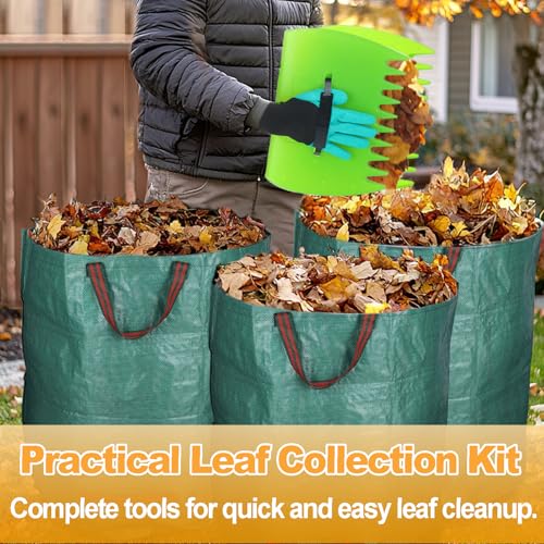 Acostop ACOSTOP-LEAF-BAG-AND-SCOOP 3 Pack 72 Gallon Garden Waste Bags With Scoops - Reusable Leaf Collector Kit thumb #1