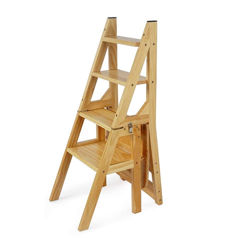 Tabouret escabeau en bois Ladfer 4 marches 36x47x90 cm