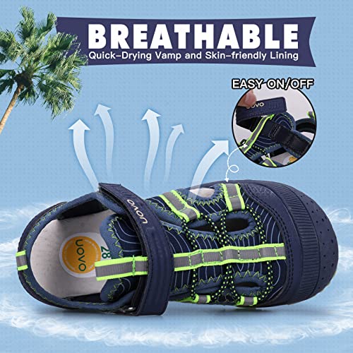 Image of UOVO Boys Sandals Kids Sandals Hiking Athletic Closed-Toe Beach Summer Sandals for Boys Quick-Drying