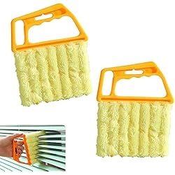 Cepillo Para Persianas Cepillos Limpiar Persianas, XiXiRan 7 Dedos Limpiador de Persianas Venecianas, Limpiador Cepillo Persianas Venecianas, Limpia Persianas Venecianas, Microfibra para Limpiar el Polvo Persianas(2pcs)