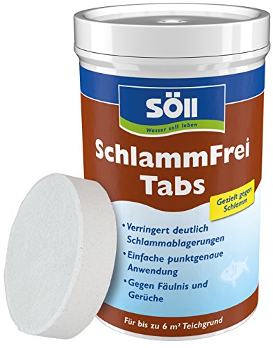 Söll 83333 SchlammFrei Tabs 1 x 3 Tabs - Schlammentferner-Tabletten zum Abbau von organischen Schlamm-Ablagerungen in Gartenteich Fischteich Schwimmteich Koiteich
