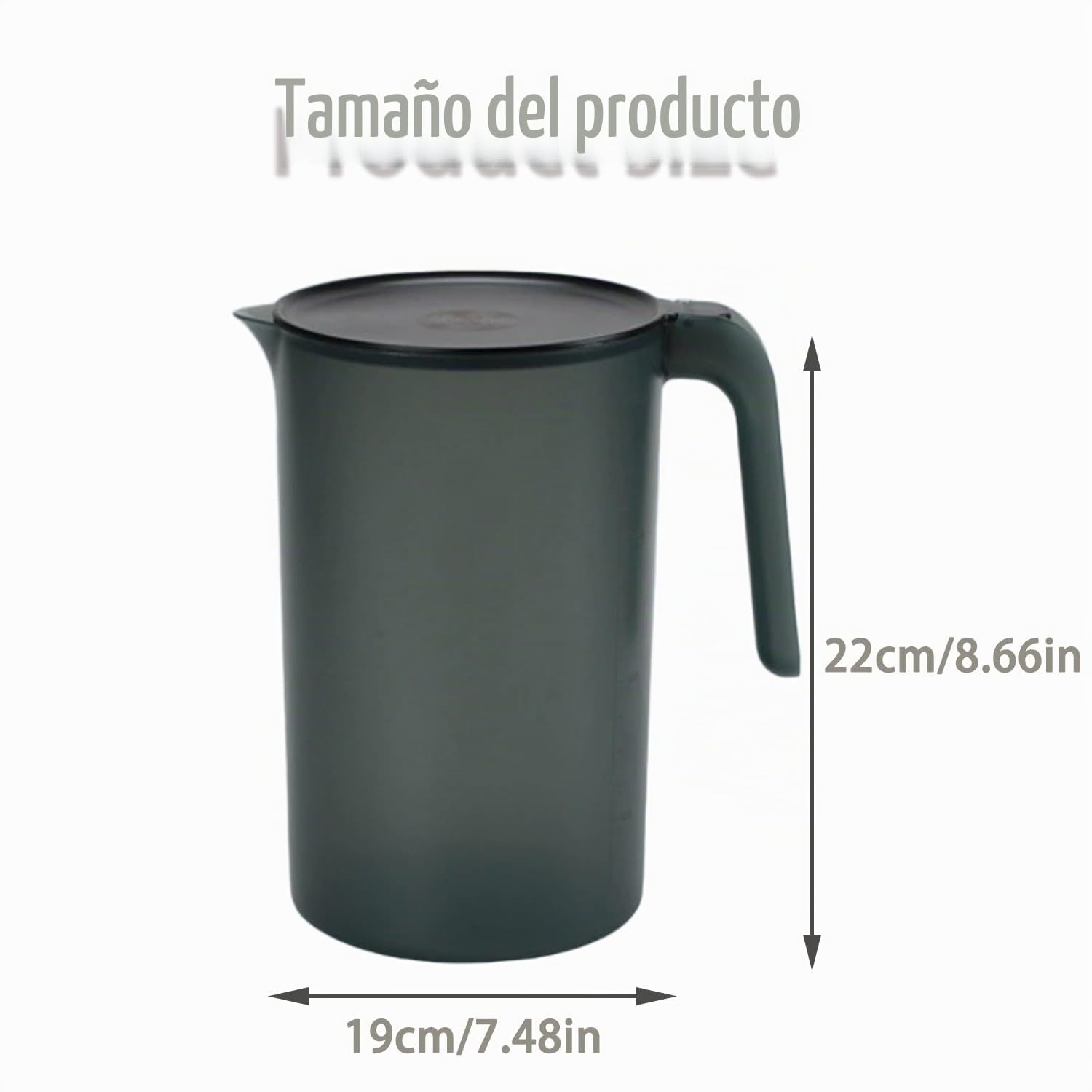 Jarra De Té Helado, Jarra De Agua, Jarra De Plástico, Jarra De Plástico Con Tapa, Jarra Agua Nevera, Jarra De Agua Con Asa, Jarra De Zumo De Plástico, Para Té, Jugo, Bebidas Frías o Calientes(Negro)
