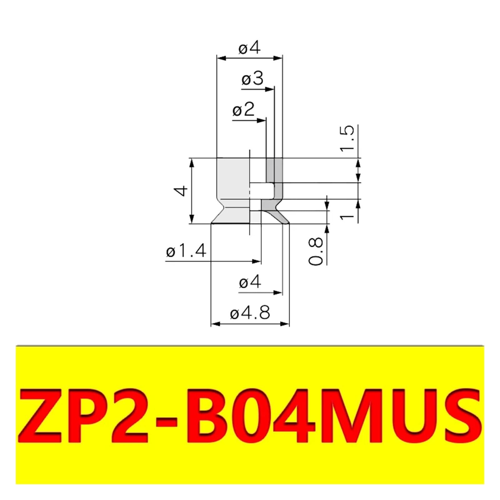 10pcs SMC-Typ flache Vakuum-Saugnäpfe aus Silikon-Nitrilkautschuk, 2–15 mm