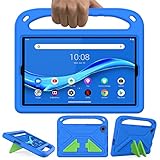GOZOPO Niños Funda para Lenovo Tab M10 FHD Plus 10, Soporte Función con asa a Prueba de Golpes Funda - Azul