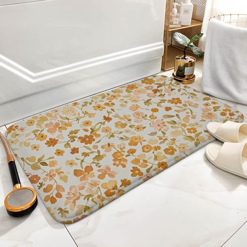 Tapis de bain absorbant velours corail crème pour sol sec et sécurisé