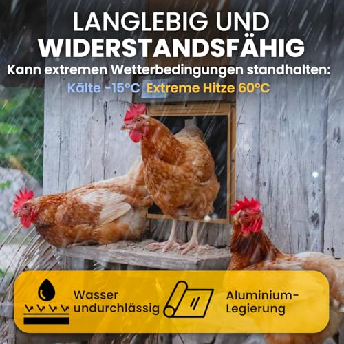 Okkobi Hühnerklappe Automatisch Solar - Automatische hühnerklappe mit Fernbedienung, Timer & Lichtsensor - LCD Display - Sicherheit & Seelenfrieden: Sicherheitsmechanismus - 5 Jahre Schutz