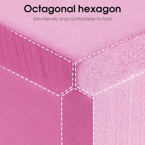 Yoga Blocks Set, LULUWA 2pcs EVA Foam Exercise Block with High Density & Non-slip for Improving Strength & Balance and Flexibility, Lightweight Pilates Brick for Fitness - Image 6