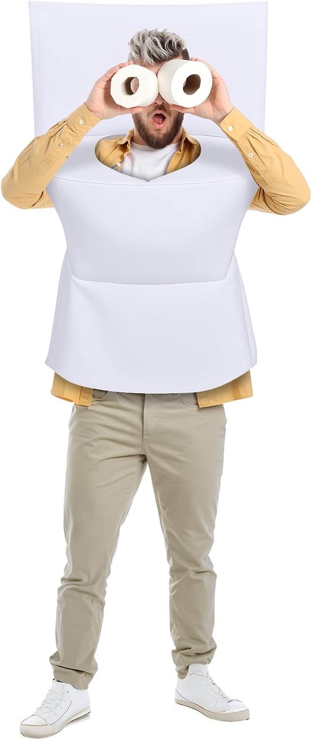 Halloween Toilet Costume Cosplay Adult Fun Reusable Portable Cute Polyester Cosplay for Halloween Costume Cos Themed Parties One Size - Image 4