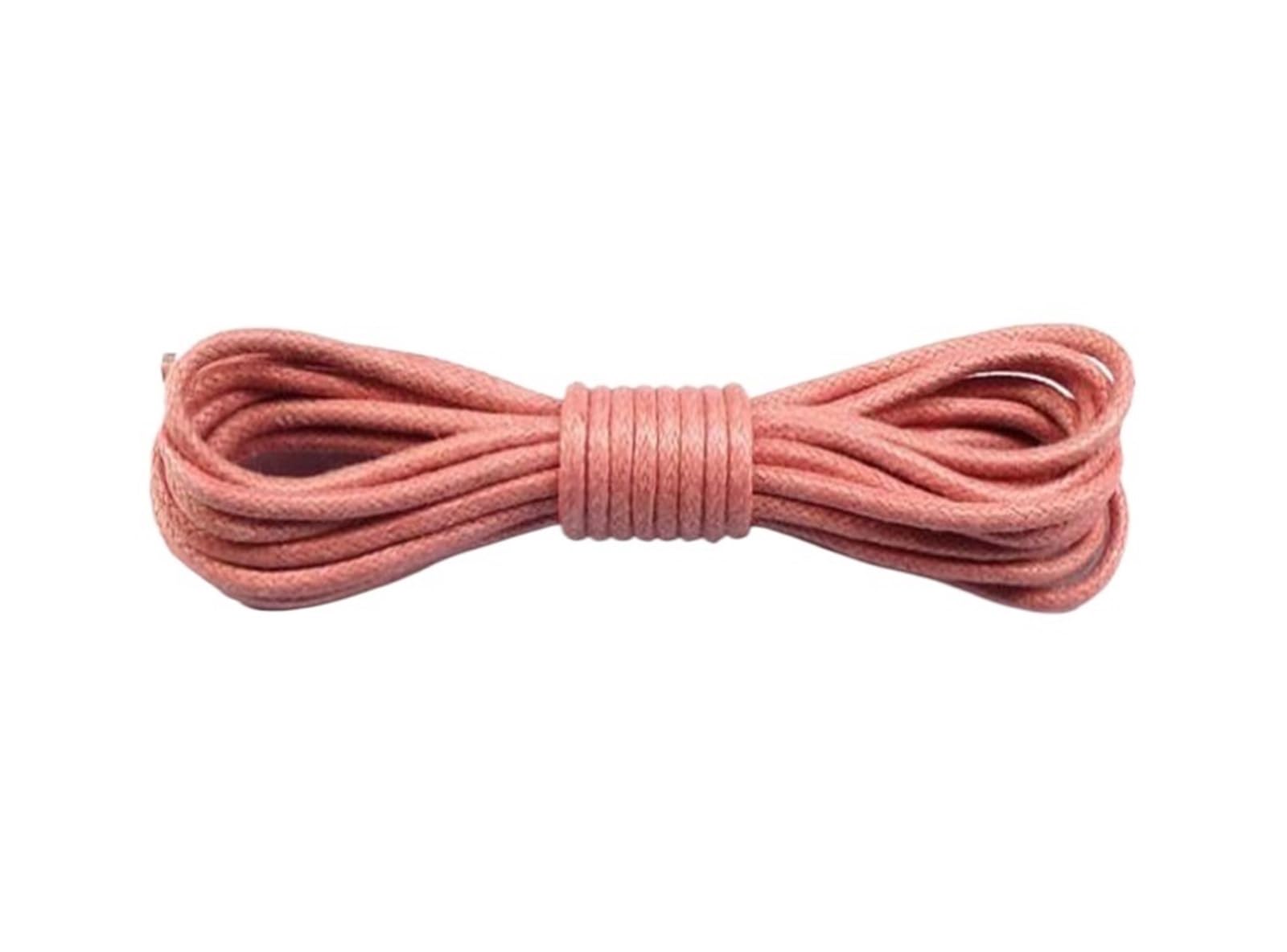 Cordones de zapatos planos, 1 par de cordones de cuero, cordones encerados de algodón, cordones de cuero redondos for zapatos, botas, cordones de zapatos unisex(Pink,120cm)