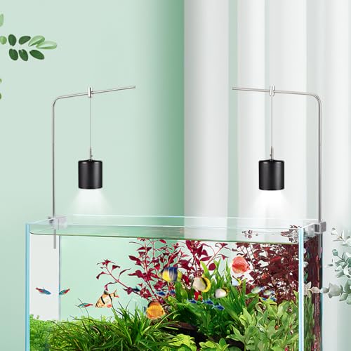 Image of iplusmile Fish Tank Light Stand Kit, Aquarium Lighting Holder, Fish Tank Accessory, Adjustable Fish Tank Light Rack, for Aquatic High LED Light Lamp Light Hanging Bracket Rimless Tank