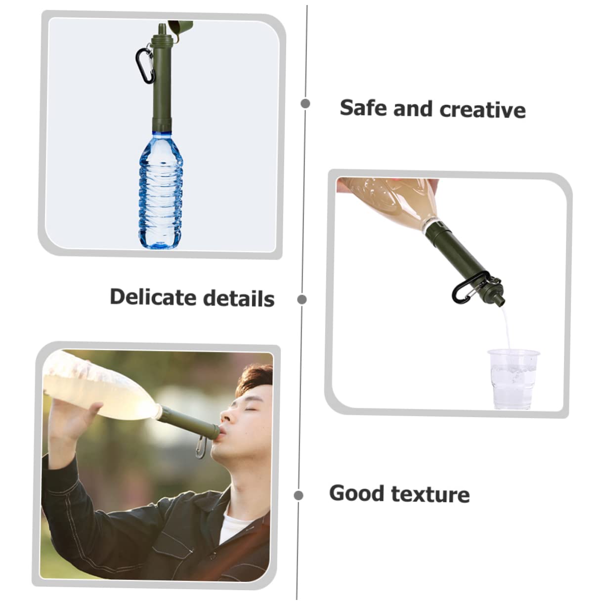 WOONEKY 3 Teiliger Wasserfilter, Tragbarer Camper Wasserfilter, Tragbarer, Rucksack, Notfall, Für Camping, Wasserreiniger Für Camping