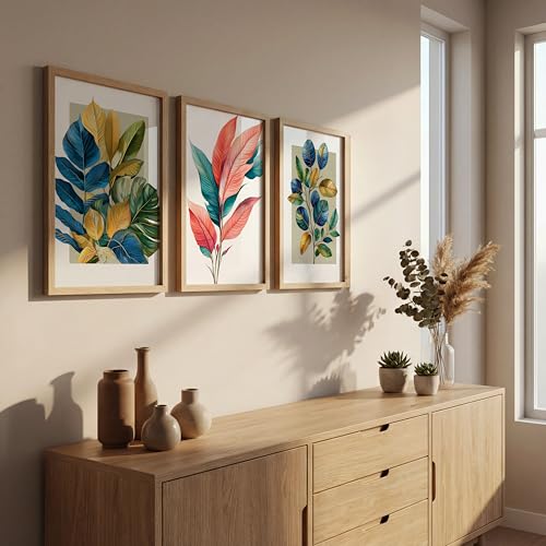 Image of NoWorries Modern Anime Wall Art Frame Paintings 300 GSM Premium Prints | Cool, Anime Character Print & Typography Frames | HD Quality Stylish Wall Paintings Home Decor for Living Room, Office & Bedroom | Wooden Finish Wall Art Frames (Set of-3) (NATURAL, ART-7, 10X13INCHES)