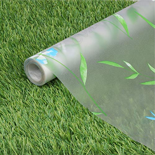 CVANU CV-GlassFilm-15 Privacy Self-Adhesive Film Printed Frosting Film Window Sticker Window Frosted Vinyl Sheets for Front Door/Bathroom/Sidelight/Small Windows (24''x200'', Multicolor)