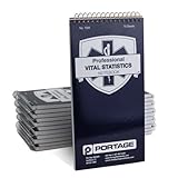 EMT/First Responders Vital Statistics Notebook – 8” x 4” Medical Notebook for Vital Signs and Additional Patient Information – 70 Pages (12 Pack)