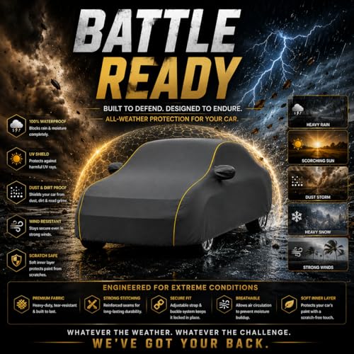 Image of Back-Boo Heavy Waterproof XUV 3XO Car Cover | Polyester Car Body Covers for Rain & Sun | UV Protection, Dustproof, Scratch Resistant, Windproof, Heat Resistant, Custom Fit - (Grey)
