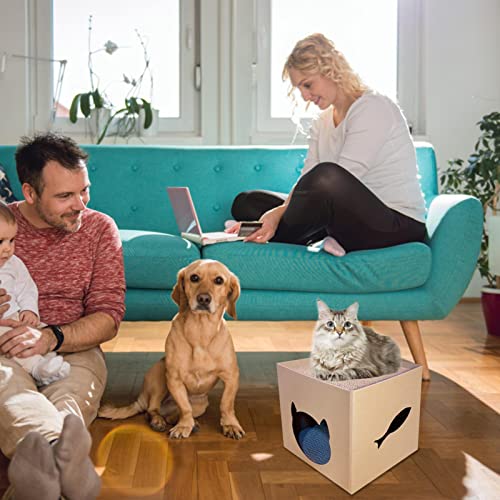 Casa do Papelão, Caixinha para gato, Casa para gatos com almofada para arranhar, casa para arranhar