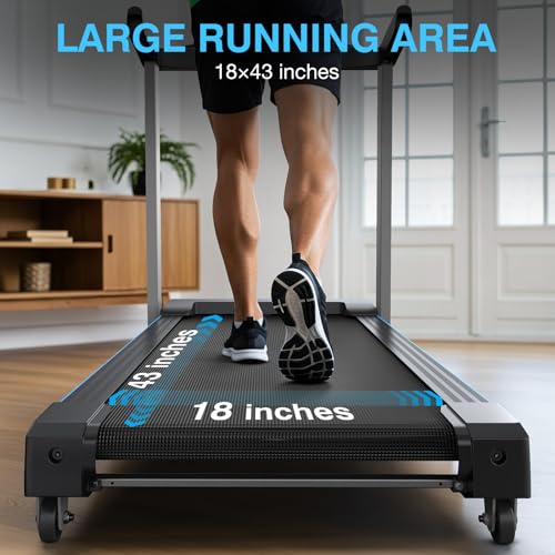 Image of WELLFIT 15% Auto Incline Treadmill for Home, Heavy Duty Foldable Treadmill with 400+LBS Weight Capacity, 95% Pre-Assembled, Treadmill with Safety Handrails, Gift for Men Women Dad Senior, BLE Player