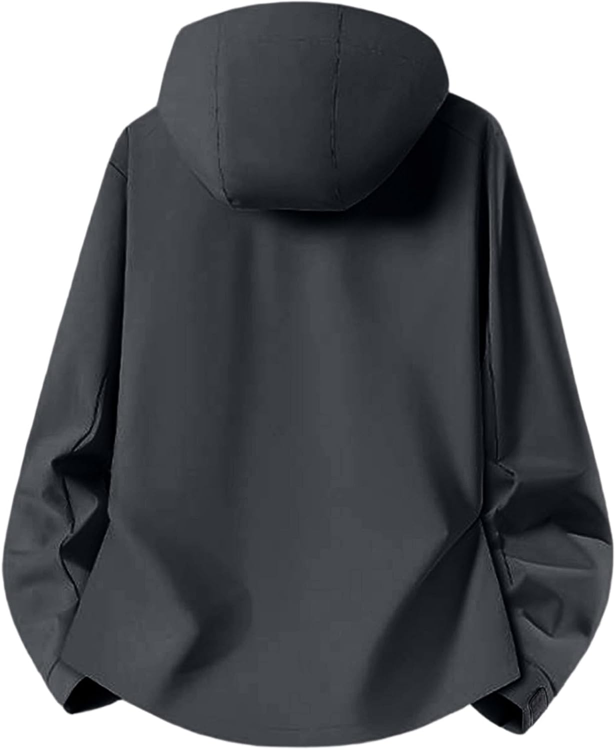 Hooded Rain Jacket for Men Lightweight Waterproof Zip Up Windbreaker Casual Outdoor Hiking Camping Active Raincoats