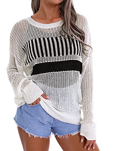 Yumiday Womens Summer Sweaters Lightweight(Off White,S/M) #TOP27