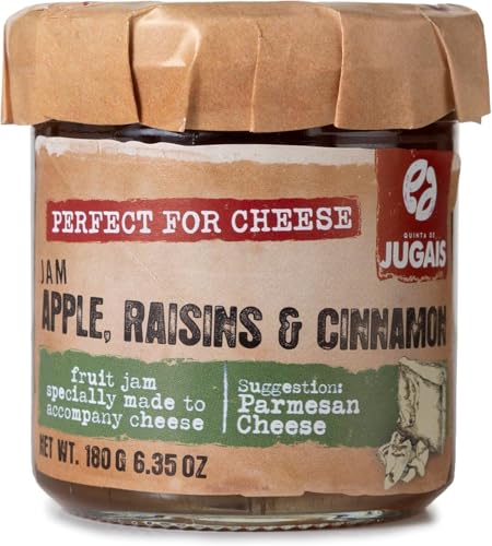 Mermelada de Manzana, Pasas y Canela – 180g | Perfecta para Maridar con Quesos | Sabor Único | Acompañamiento para Tablas de Quesos | Mermelada Tradicional Portuguesa