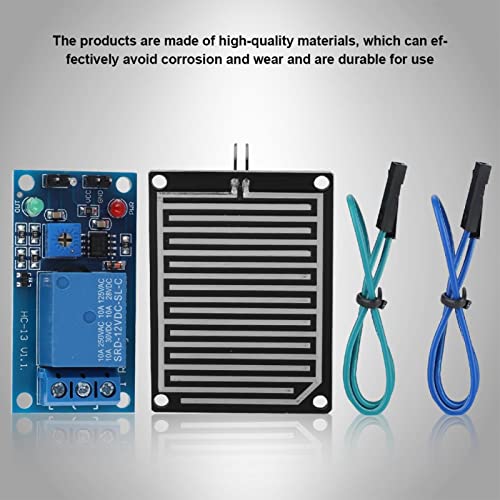 Rain Water Sensor Module, Raindrops Sensor, Raindrops , 12V Rain Water Detection Module Relay Control with Relay and 20cm cable - Image 3