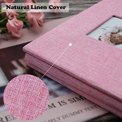 Vienrose Baby Photo Album Self Adhesive Memory Book 4X6 Magnetic Scrapbook Kit With Clean-Touch Ink Pad Handprint Footprint And A Metallic Pen For Boy/Girl 2 Windows 40 Pages #TOP1