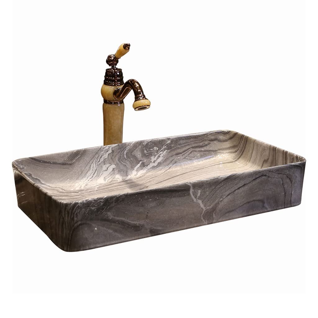 HTTGDGDH Bathroom Sink Bathroom Sink Bathroom Art Countertop Basin Rectangular Ceramic Washbasin Vanity Vessel Sink With Faucet Bathroom Vessel Sinks,