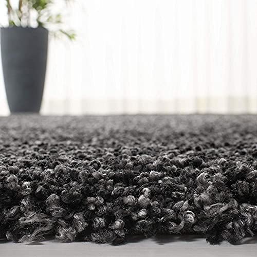 Image of CD Carpet Anti Slip Shaggy Fluffy Fur Rugs and Carpet for Living Room Bedroom Kids Room Plain Circle Carpets for Home with 2 Inch Thickness (Color Charcoal Size 7x7 Feet Round)