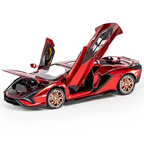 Image of 1:24 Scale Big Lamborghini Sian Toy Car | Metal Pullback Diecast Car for Kids with Openable Doors, Sound, Light Effects Toy for Car Enthusiasts (Color As Per Available)
