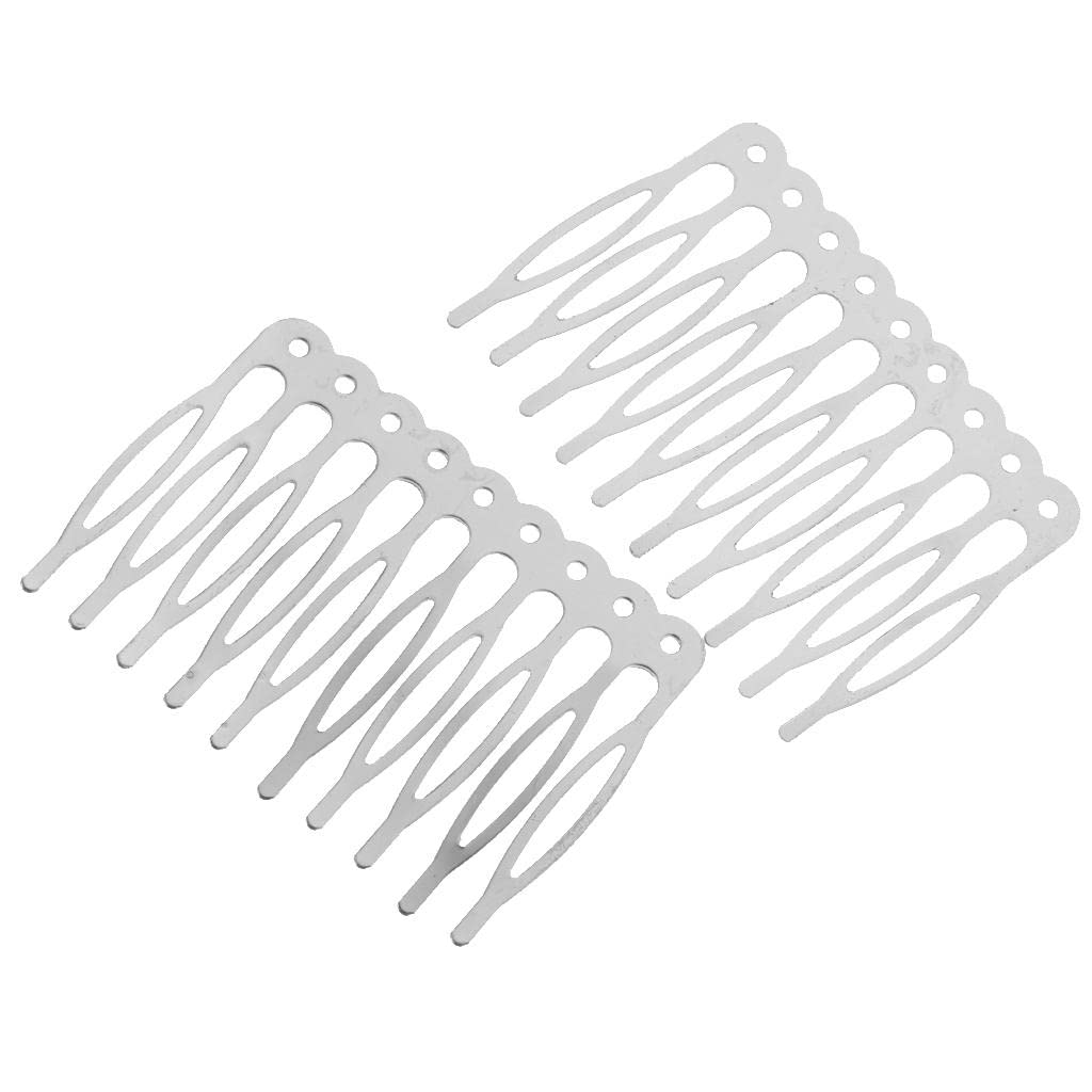 20 Stück Unbemalte Metallhaarkämme, 55 Mm, mit 10 Zinken, für DIY Haaraccessoires