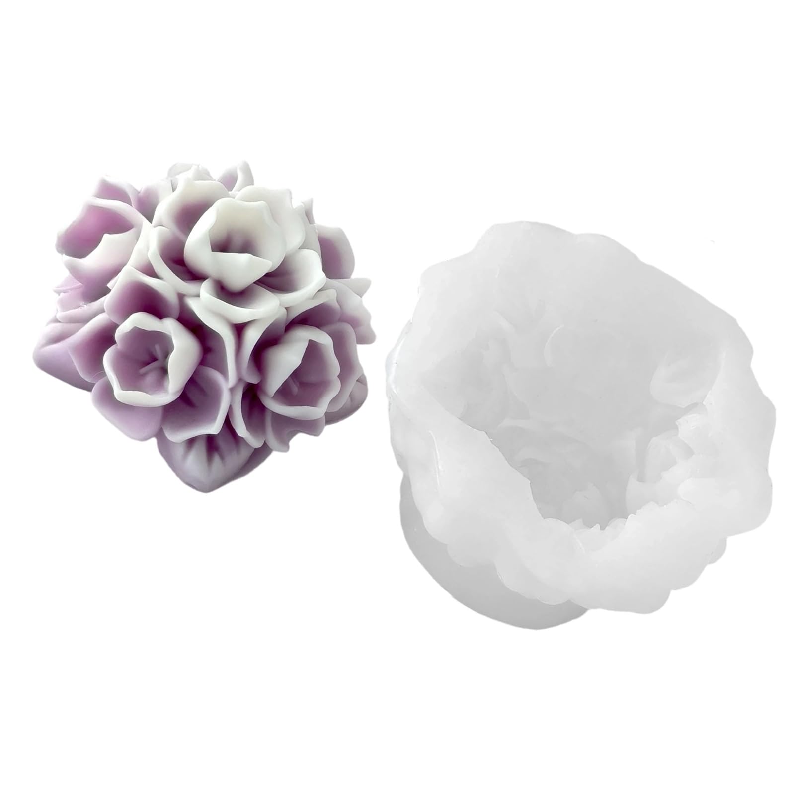 Jtqyfi F659 Silicone Hydrangeas Flower For Craft Baking And Chocolate Making With High Temperatures Resistance Florals Candlewax
