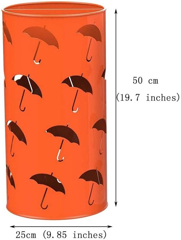 Umbrella Stand， Floor Hotel Lobby Multifunctional Storage Rack Commercial Umbrella Bucket Large Capacity Umbrella Rack(Orange)