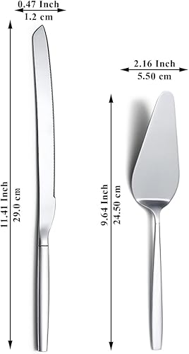 Miniatura 2 de Juego de cuchillos y servidores para tartas de boda, servidor de pastel para todos los días, bodas y cumpleaños, apto para lavavajillas